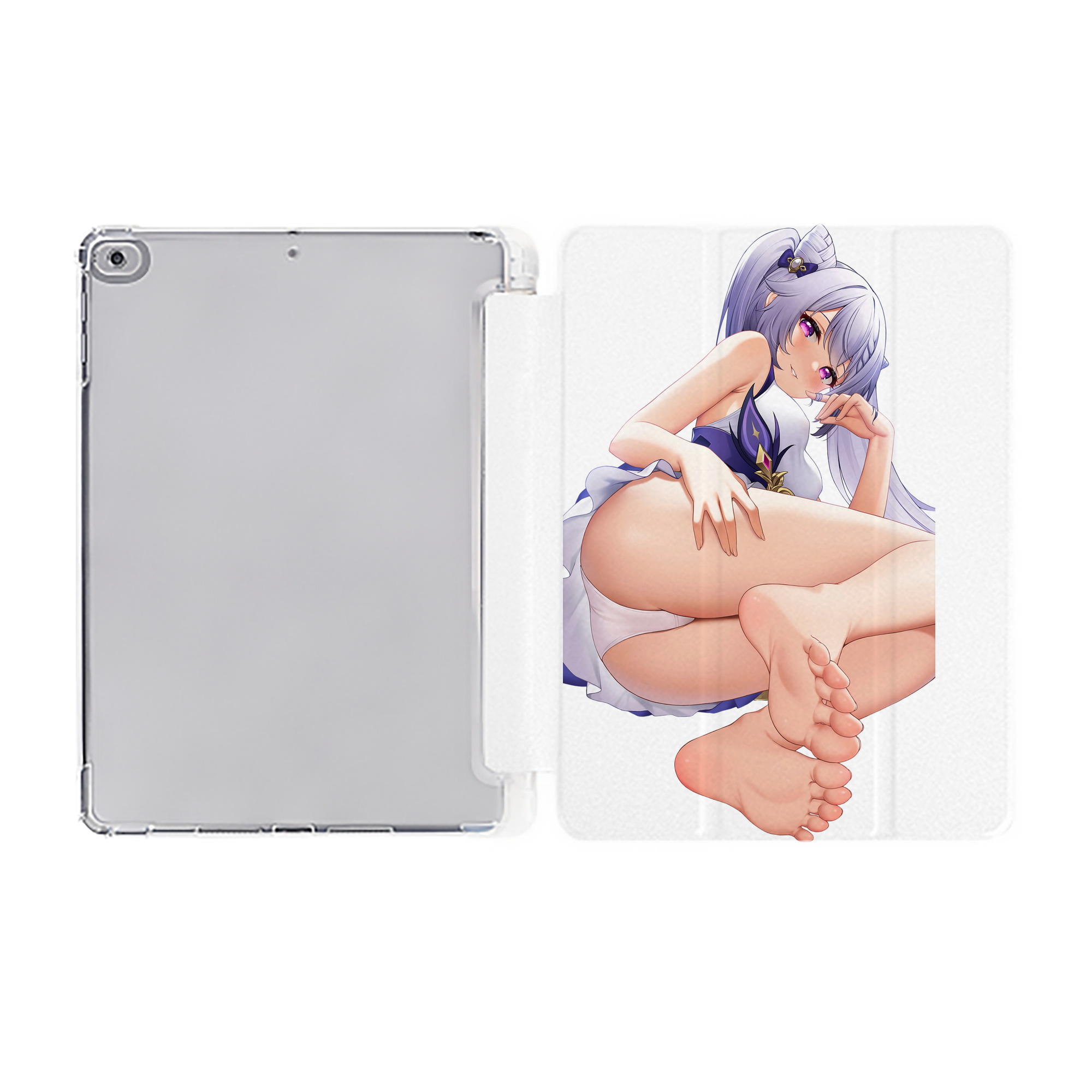 げんし神 刻晴 こくせい genshin Kokusei IPad ケース ペン収納付き 三つ折りスタンド PUレザー×シリコン 対応機種9.5/10.5/10.9インチ
